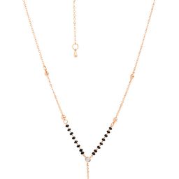 MINUTIAE Rose Gold-Plated Artificial Stones and Beads Mangalsutra-picture-46