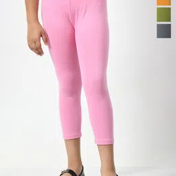 BAESD Girls Pack Of 4 Skinny Fit Cotton Lycra Capris-picture-35