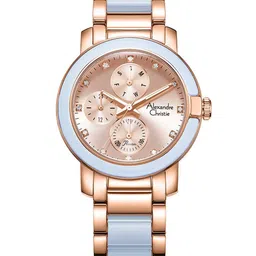 Alexandre Christie Women Embellished Dial & Stainless Steel Bracelet Style Straps Analogue Watch-picture-10