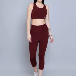 N-Gal Women Fitness Yoga Exercise Crop Bra & Tights Tracksuit-image-29