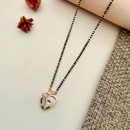 ABDESIGNS Rose Gold-Plated American Diamond-Studded & Beaded Mangalsutra-image-18