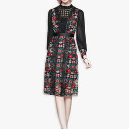 JC Collection Black Floral Printed Dress-image-42
