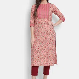 KUMARI Floral Printed Gotta Patti Pure Cotton Straight Kurtas-picture-31