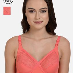 mod & shy Coral Self Design Non Padded Everyday Lace Bra Set Of 2-picture-16