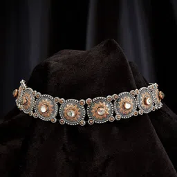ATIBELLE Silver Silver-Plated Kundan Stone Studded Necklace-picture-35