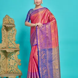 MIMOSA Ethnic Motifs Woven Design Zari Kanjeevaram Saree-picture-36
