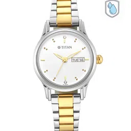 Titan Women Silver-Toned Brass Dial & Gold Toned Wrap Around Straps Analogue Watch 2656BM01-picture-20