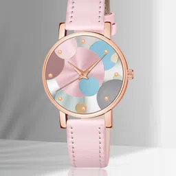 Shocknshop Women Leather Straps Analogue Multi Function Watch WCH76Pink-picture-28