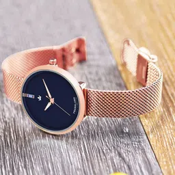 Franklord Women Brass Dial & Stainless Steel Bracelet Style Straps Analogue Watch F-118 BUL-picture-16