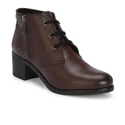 Delize Women Mid Top Block-Heel Derby Regular Boots-image-1