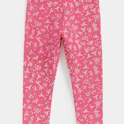 mothercare Girls Pink Floral Printed Leggings-image-10