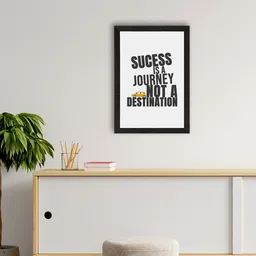 eCraftIndia White & Black Motivational Quote Satin Matt Texture UV Art Wall Painting-image-88
