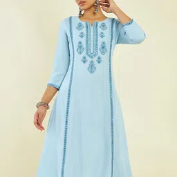 Soch Ethnic Motifs Embroidered Mirror Work Kurta-picture-40
