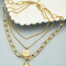 AMI Gold-Toned Gold-Plated Layered Chain-image-17