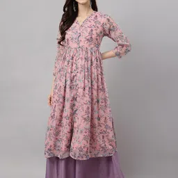 Janasya Floral Printed Floral Anarkali Kurta-picture-44