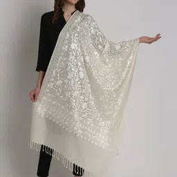 Tweedle Aari Embroidered Pashmina Wool Shawl-picture-16