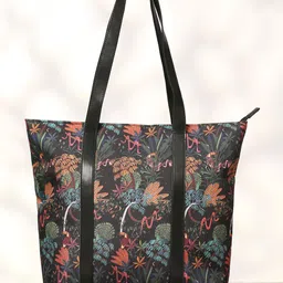 DressBerry Black Floral Printed Oversized Shopper Shoulder Bag-picture-17