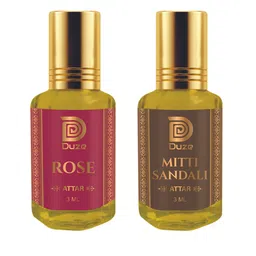 Duze Combo Rose & Mitti The Scent Of Rain Kannauj Alcohol Free Attar With Roller 6ml-picture-13
