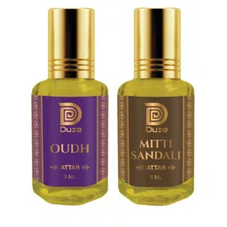 Duze Unisex Combo of Oudh & Mitti The Scent Of Rain Kannauj Attar With Roller 6ml-picture-20