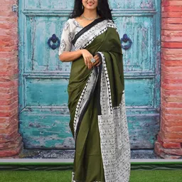 KIAARON Pure Cotton Block Print Saree-picture-15