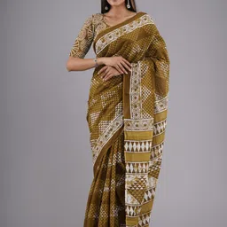 KIAARON Pure Cotton Block Print Saree-picture-38