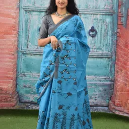 KIAARON Floral Printed Pure Cotton Saree-picture-36