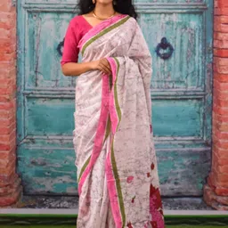 KIAARON Pure Cotton Block Print Saree-picture-21
