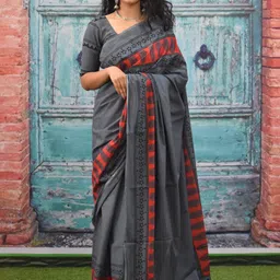 KIAARON Pure Cotton Block Print Saree-picture-40