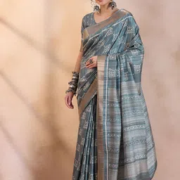 Saree mall Ethnic Motifs Zari Sungudi Sarees-image-82