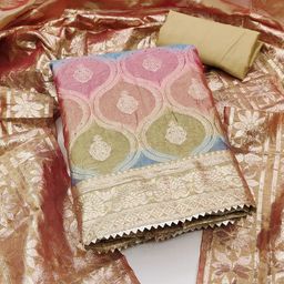 LeeliPeeri Designer Ethnic Motifs Gotta Patti Organza Unstitched Dress Material-picture-35