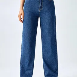 kotty basics Kotty Women Blue Jean Straight Fit High-Rise Stretchable Jeans-picture-33