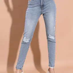 Tokyo Talkies Women Skinny Fit Low Distress Heavy Fade Stretchable Jeans-image-42