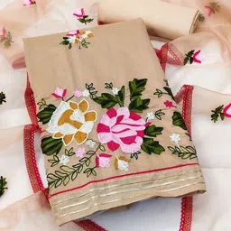 KALINI Floral Embroidered Unstitched Dress Material-picture-28