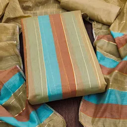 KALINI Striped Unstitched Dress Material-image-40