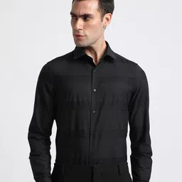 THE BEAR HOUSE Slim Fit Horizontal Stripes Pure Cotton Formal Shirt-picture-30