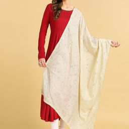 Dupatta Bazaar Embroidered Mirror Work Pure Cotton Dupatta-picture-49