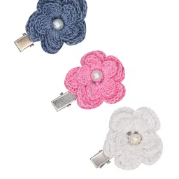 FUNKRAFTS Girls White & Pink Set of 3 Embellished Alligator Hair Clip-picture-48