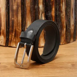 MUTAQINOTI Men Black Leather Formal Belt-image-33