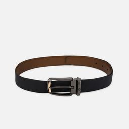 Louis Philippe Men Brown & Navy Leather Reversible Formal Belt-picture-14