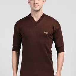 Lux Cottswool V-Neck Short Sleeves Wool Cotton Thermal Top-picture-18