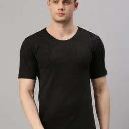 Zoiro Ribbed Round Neck Short Sleeves Thermal Tops-picture-17