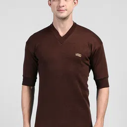 Lux Cottswool Men V-Neck Short Sleeves Thermal Top-picture-12