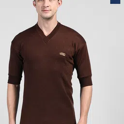 Lux Cottswool Men Pack Of 2 V-Neck Short Sleeves Thermal Tops-picture-24