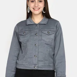 V-Mart Spread Collar Cotton Denim Jacket-picture-37