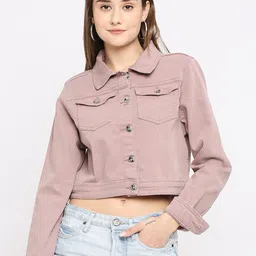 SPYKAR Women Striped Crop Denim Jacket-picture-17
