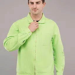 Mast & Harbour Green Spread Collar Denim Jacket-picture-39