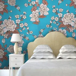 Jaamso Royals Blue Floral Printed Self Adhesive Waterproof Wallpaper-image-38