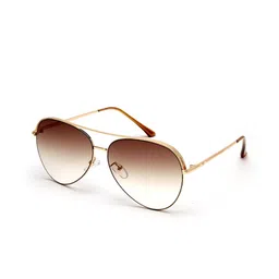 YourSpex Unisex Brown Lens & Gold-Toned Aviator Sunglasses with UV Protected Lens-picture-10