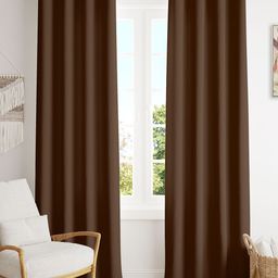 HOMEMONDE Brown 2 Pieces Black Out Window Curtains-picture-38