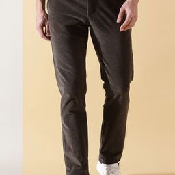 Thomas Scott Men Textured Smart Slim Fit Easy Wash Corduroy Chinos Trousers-picture-29